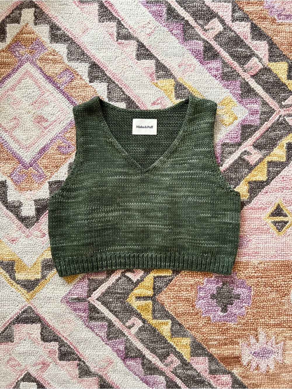 Misha & Puff XS Box Vest Cotton Moss Green